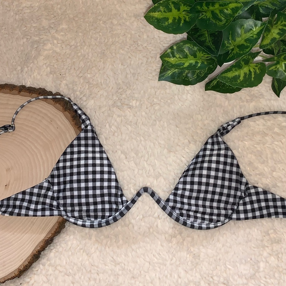 Zaful Checkered Bikini Top